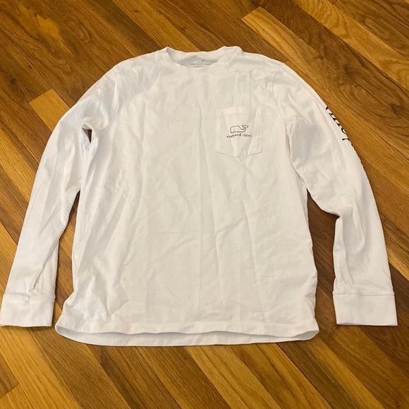 Vineyard Vines Boys White Long Sleeve Shirt Size L